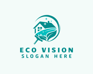 Eco Clean Squeegee House logo design