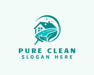 Eco Clean Squeegee House logo design