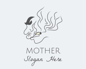 Mad Man Smoking  Logo