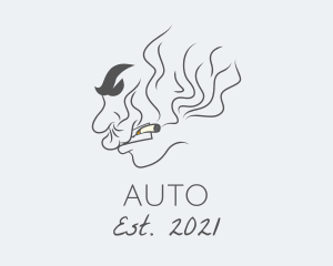Nicotine - Mad Man Smoking logo design