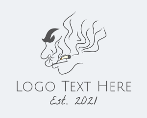 Beard - Mad Man Smoking logo design