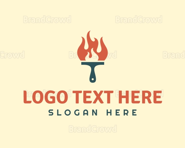 Paint Brush Fire Logo