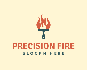 Paint Brush Fire logo design