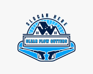 Roof Gutter Pressure Washing logo design