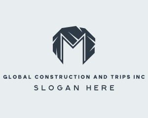 Excavation - Mining Construction Letter M logo design