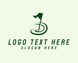Golf Sport Flag logo design