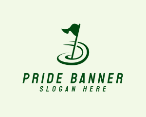 Golf Sport Flag logo design