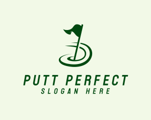 Putt - Golf Sport Flag logo design