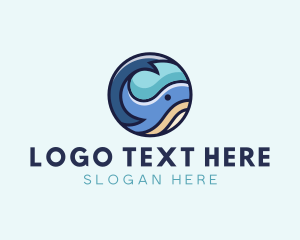 Ocean Park - Cute Whale Animal logo design