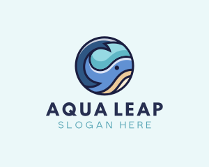 Cute Whale Animal  logo design