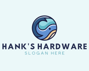 Cute Whale Animal  logo design