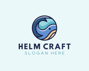 Cute Whale Animal  logo design