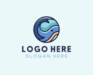 Cute Whale Animal  logo design