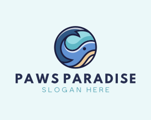 Cute Whale Animal  logo design