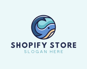 Cute Whale Animal  logo design