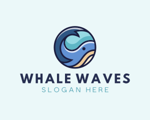 Cute Whale Animal  logo design