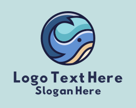 Animal - Cute Whale Animal logo design