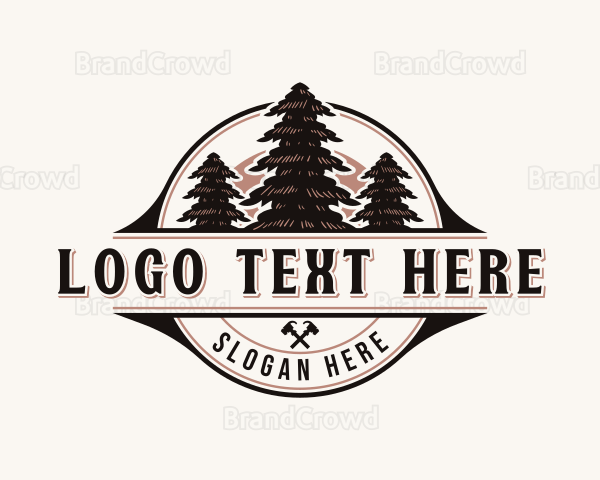 Tree Carpentry Logging Logo