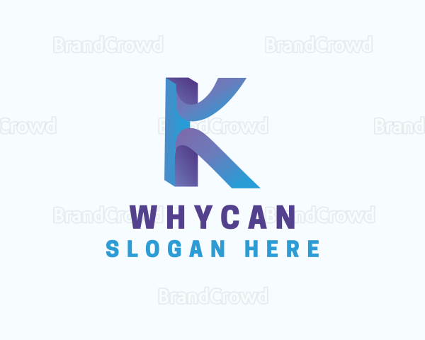 Gradient Modern Letter K Logo