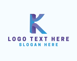Gradient Modern Letter K logo design