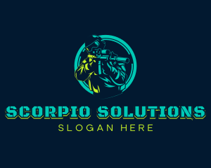 Soldier Shooting Rifle logo design