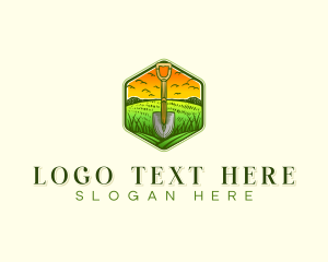 Farming - Shovel Lawn Landscaping logo design