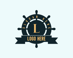 Port - Sailor Wheel Nautical logo design
