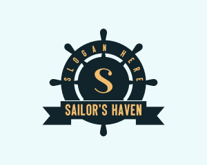 Sailor Wheel Nautical logo design