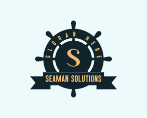 Sailor Wheel Nautical logo design