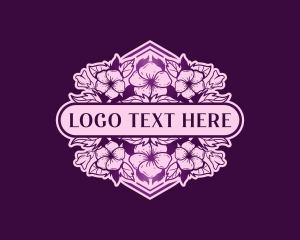 Violet Flower - Bloom Flower Garden logo design