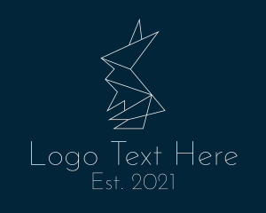 Geometric - Abstract Origami Rabbit logo design