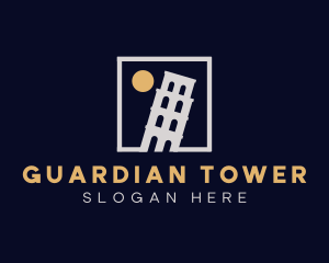 Tower of Pisa Landmark logo design