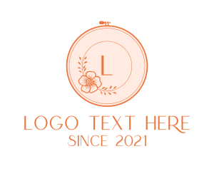 Embroidery - Floral  Embroidery Craft logo design