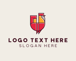 Poultry Farm - Geometric Poultry Rooster logo design