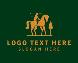 Gold - Horse Riding Equestrian logo design