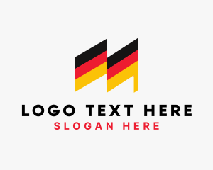 German - German Patriot Letter M logo design