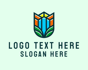 Vegan - Agriculture Building Letter U logo design