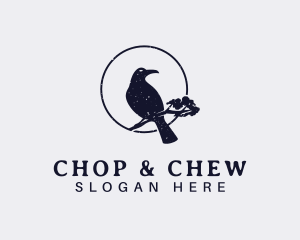 Bird - Rustic Crow Bird logo design