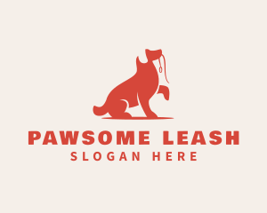 Leash - Red Dog Leash logo design