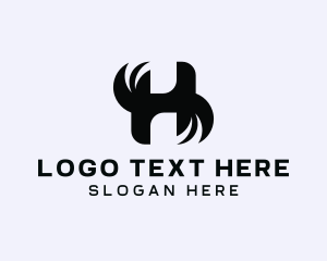 Swoosh Company Letter H Logo
