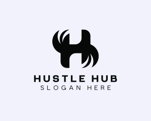 Swoosh Company Letter H logo design