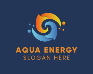 Hydropower - Spiral Liquid Flame logo design