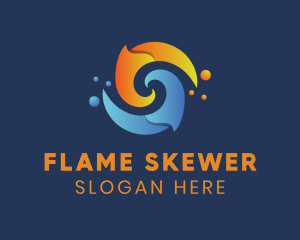 Spiral Liquid Flame logo design