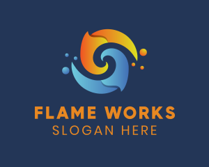 Flame - Spiral Liquid Flame logo design