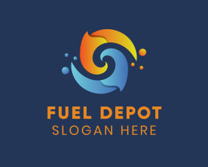 Gas - Spiral Liquid Flame logo design