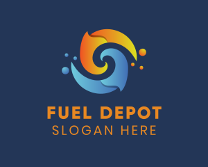 Petrol - Spiral Liquid Flame logo design