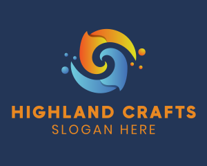 Spiral Liquid Flame logo design