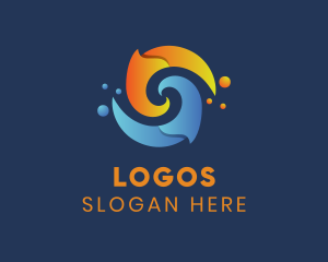 Spiral Liquid Flame logo design