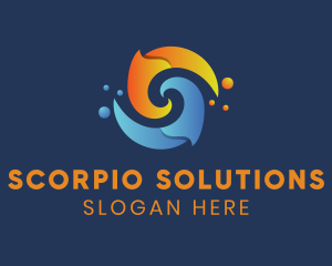 Spiral Liquid Flame logo design