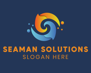 Spiral Liquid Flame logo design